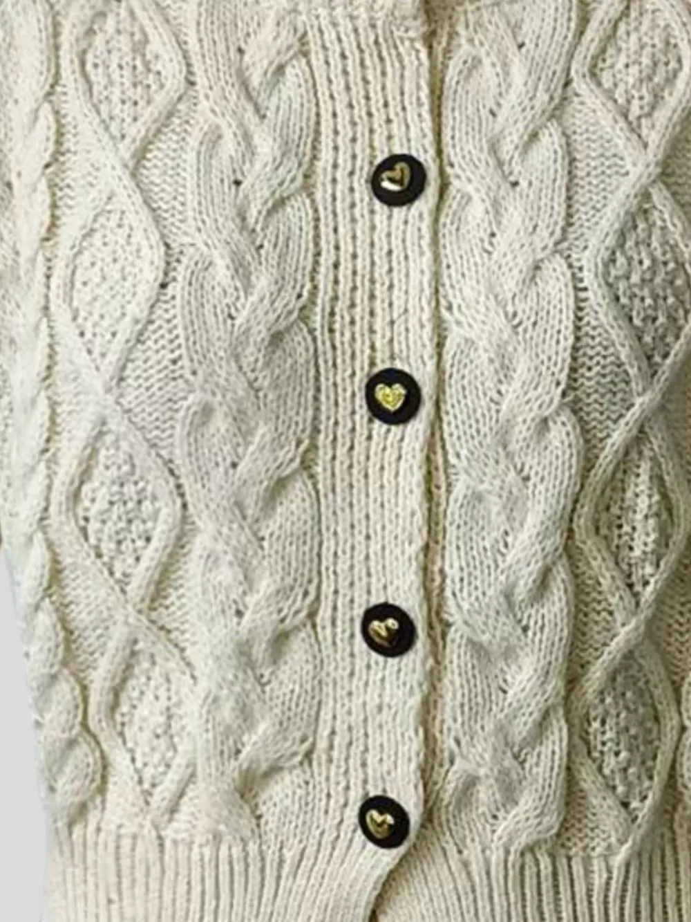 Cable Knit Button Up Cardigan, image 2