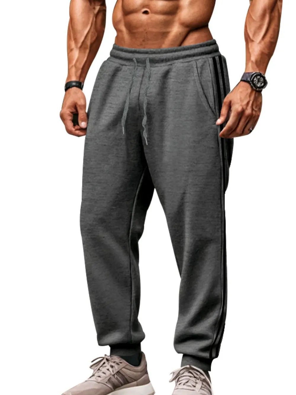 Men's Full Size Drawstring Pants With Pockets Plus Size, image 6