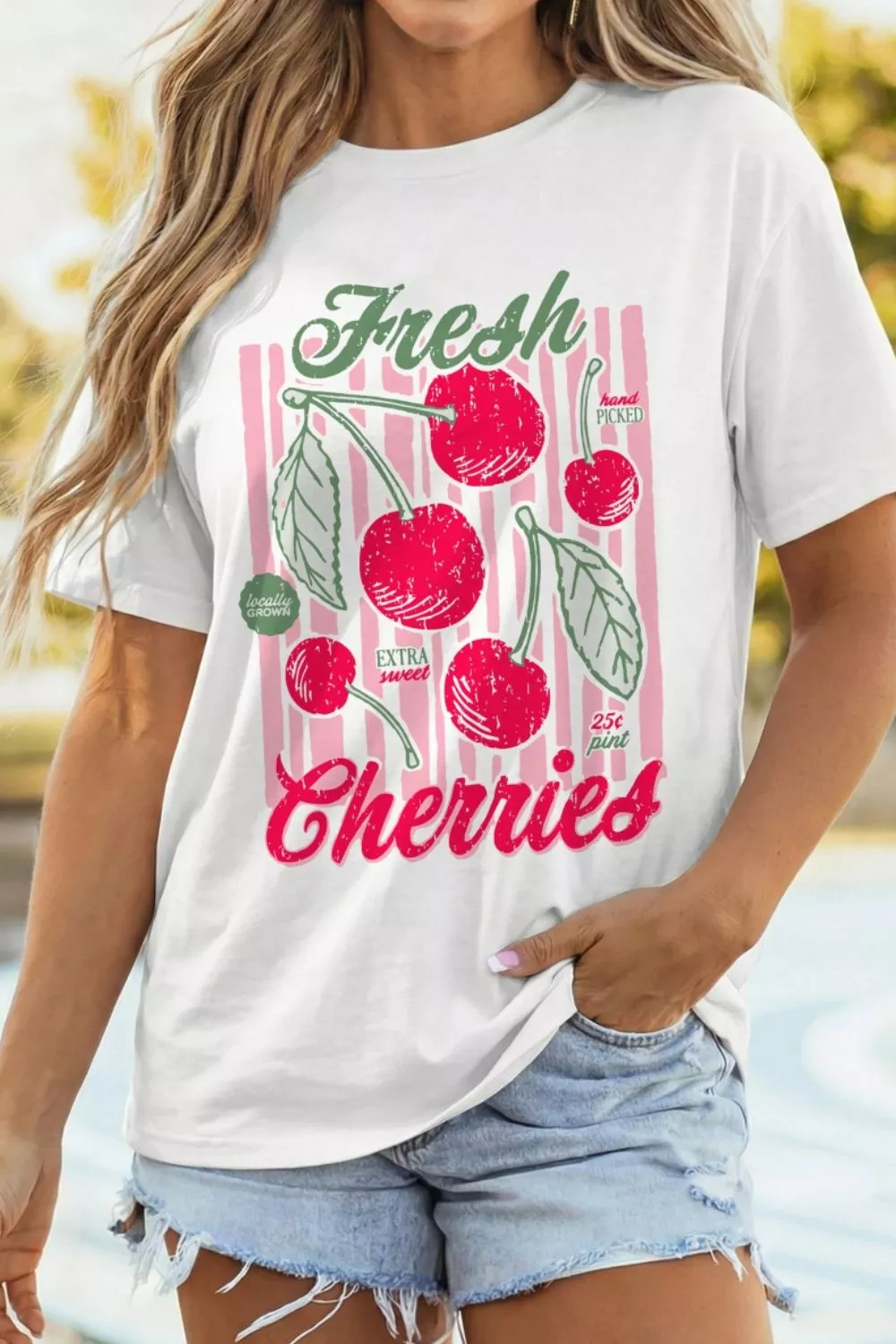 Fresh Cherries Graphic Oversized T-Shirt, image 3