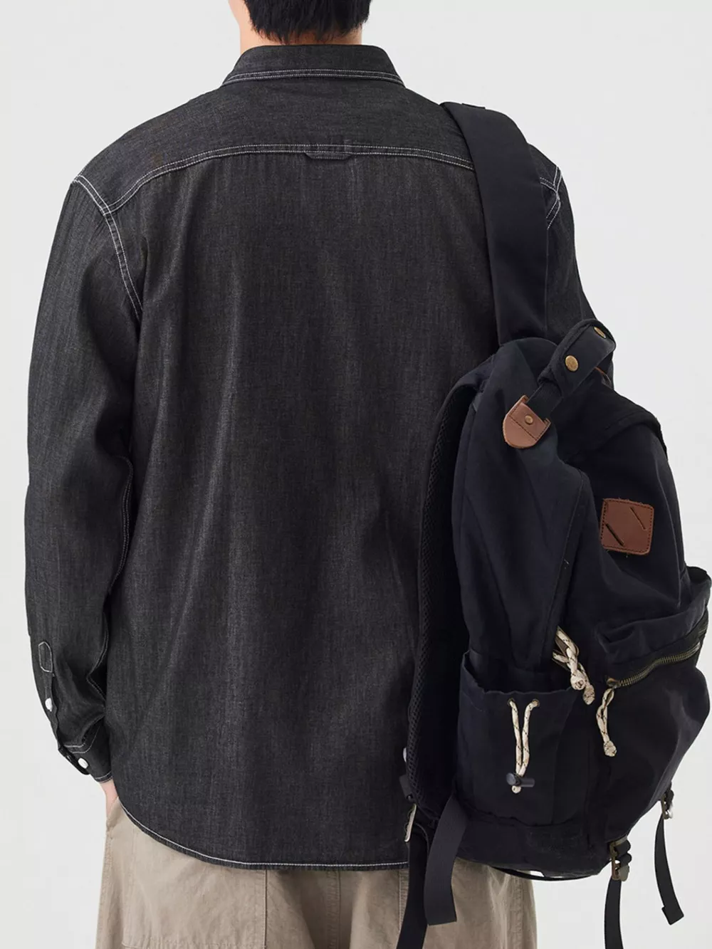 Men's Full Size Casual Long Sleeve Denim Shirt with Pockets Plus Size, image 5