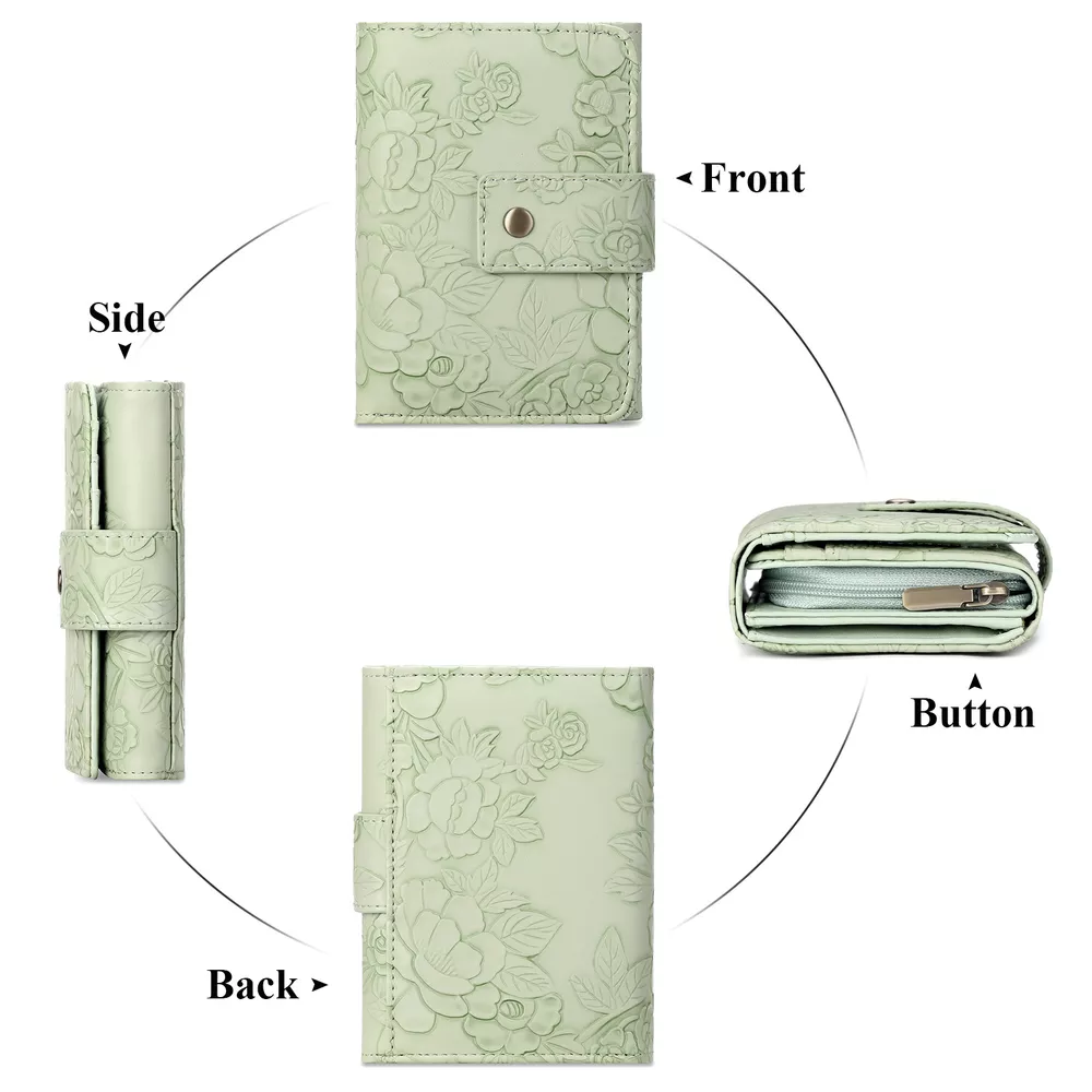 Floral Embossed Leather Wallet, image 3
