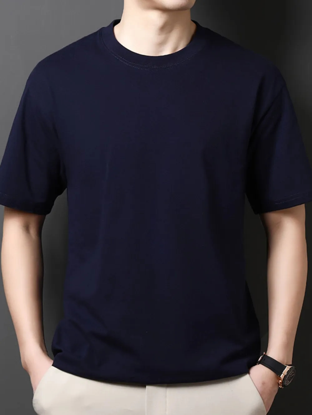 Men's Full Size Round Neck Half Sleeve T-Shirt Plus Size, image 11