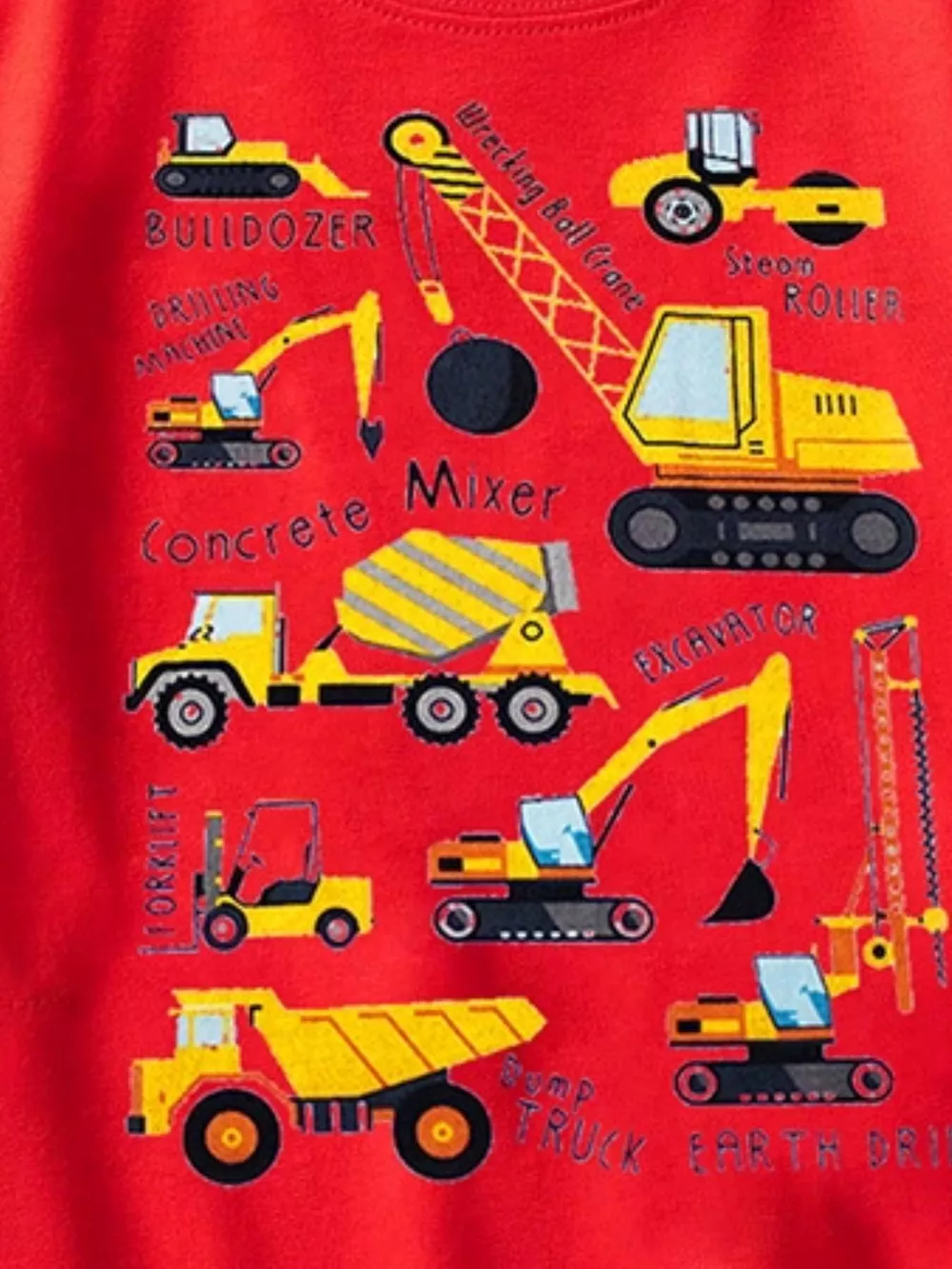Children's Construction Vehicle Crew Neck Short Sleeve T-Shirt, image 14