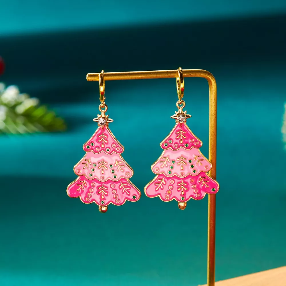 Christmas Tree Dangle Earrings, image 5