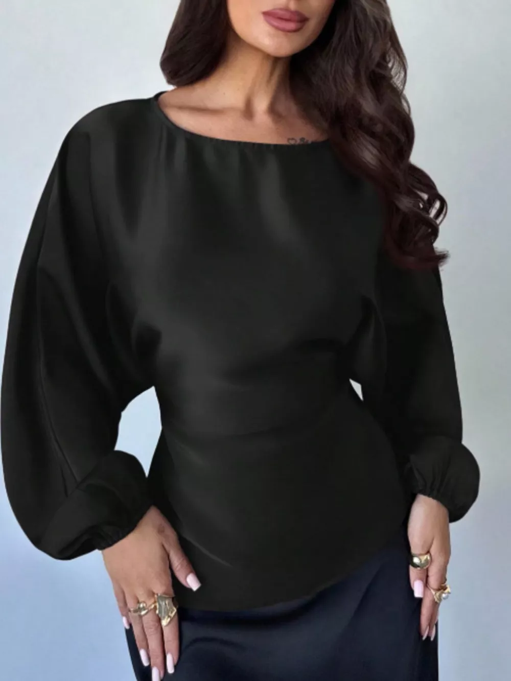Back Tie Long Sleeve Blouse, image 6