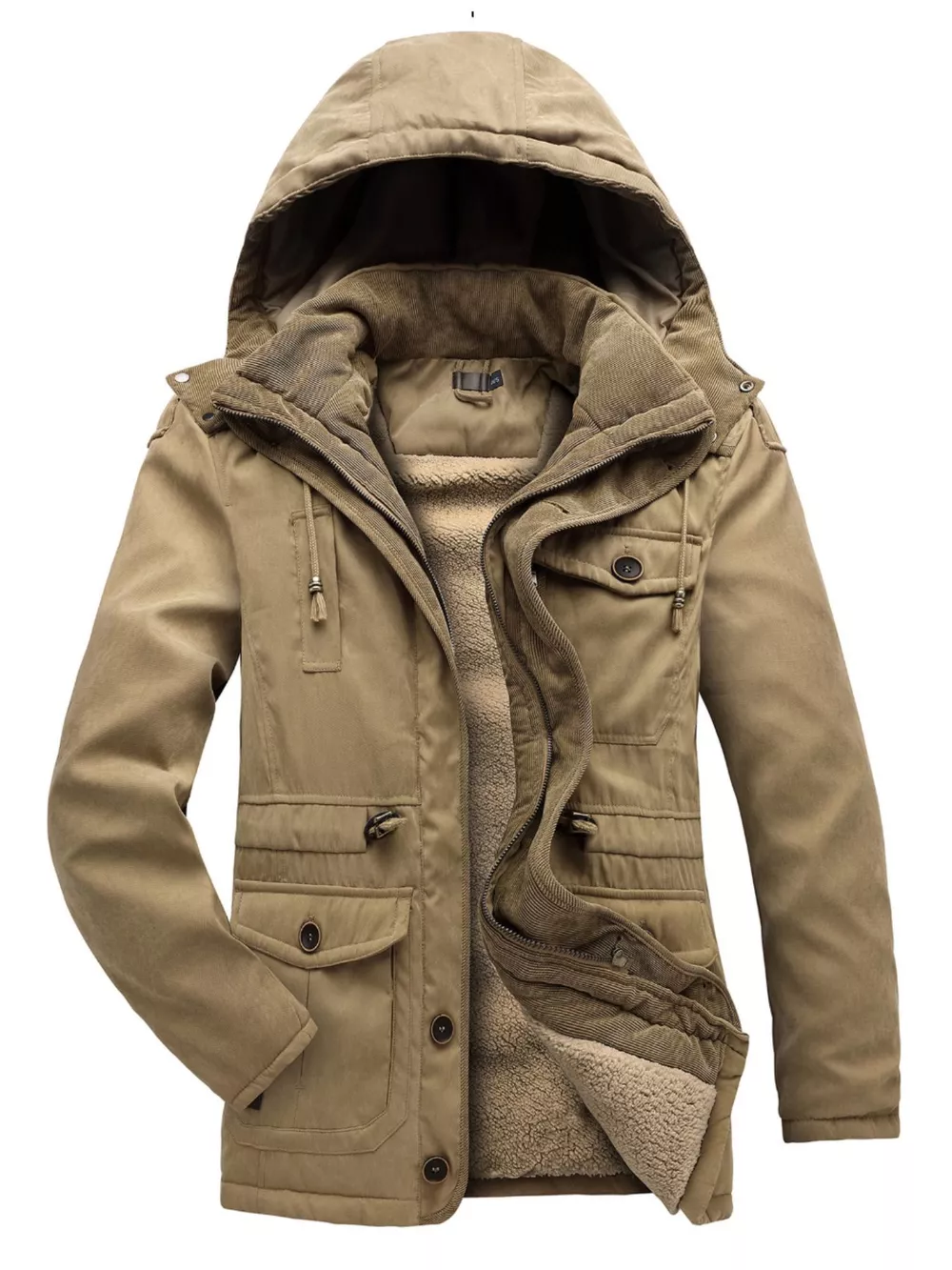 Men's Winter Hooded Zip Up Jacket, image 5