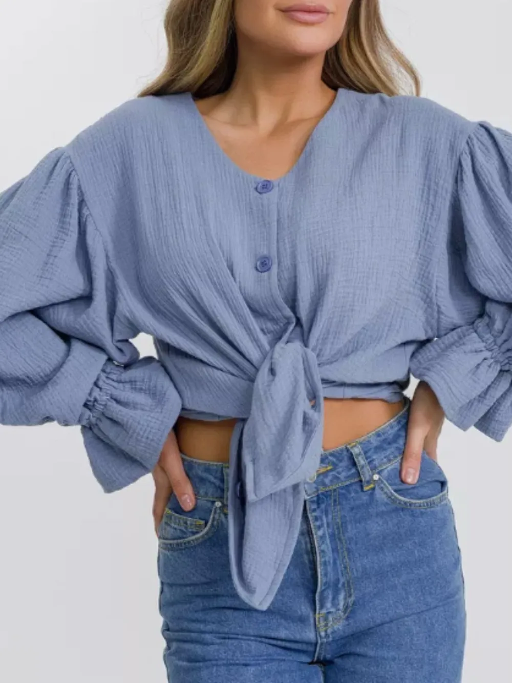 Button Up Flounce Sleeve Shirt, image 14