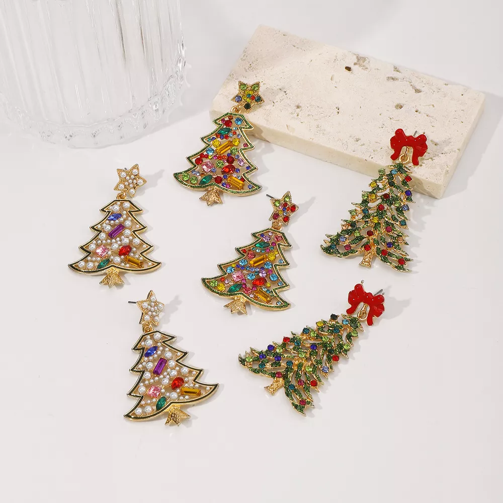 Christmas Tree Dangle Earrings, image 4