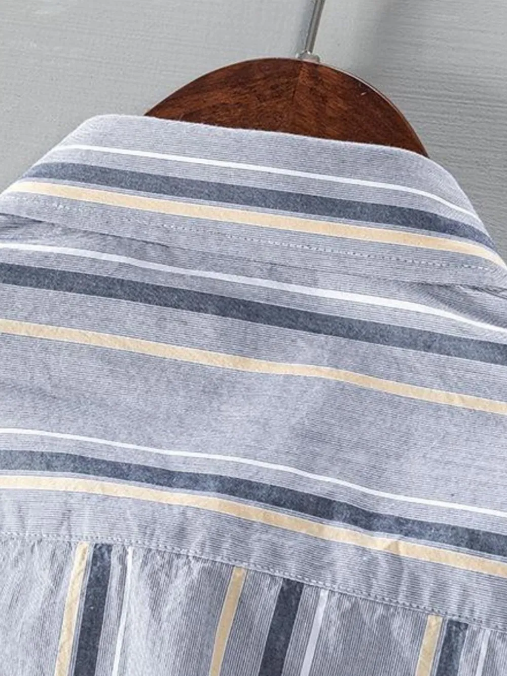 Men's Plus Size Striped Button Up Long Sleeve Shirt, image 4