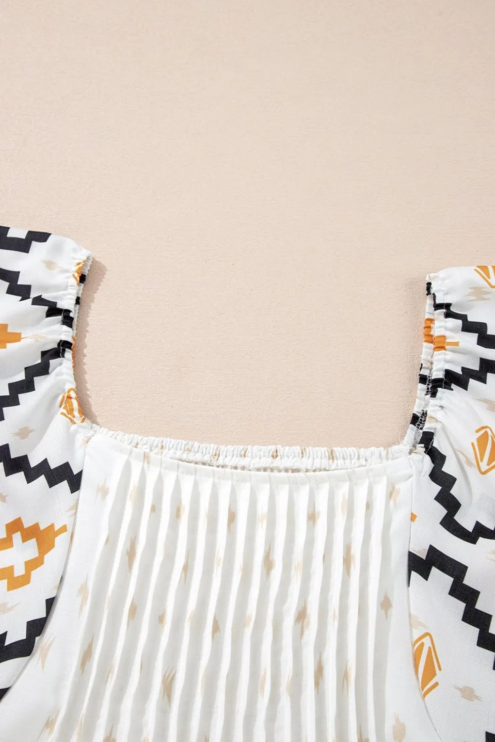 Geometric Square Neck Half Sleeve Mini Dress, image 8