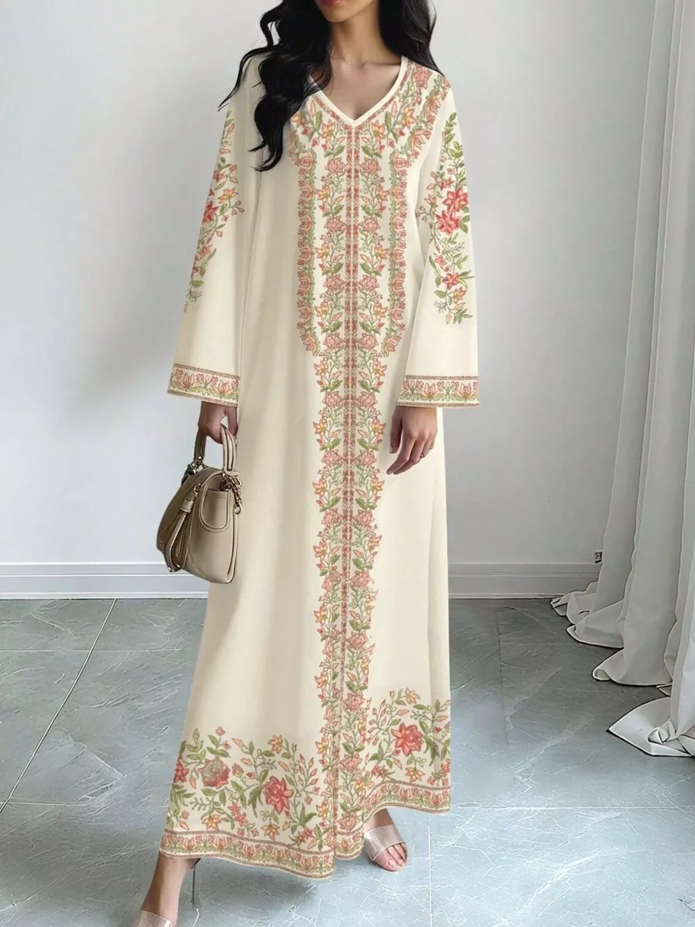 Floral Long Sleeve Maxi Dress, image 2
