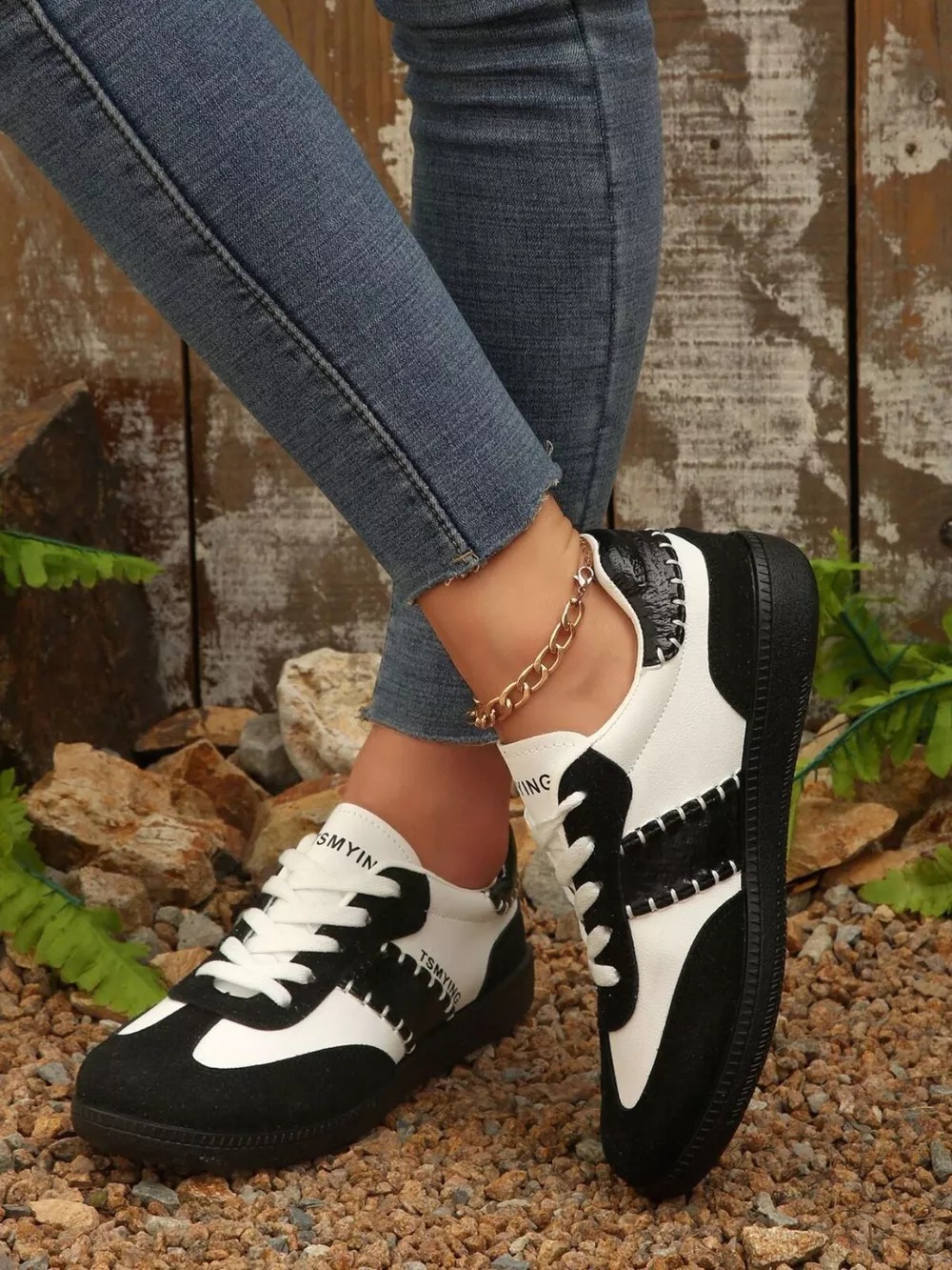 Contrast Lace Up Sneakers, image 4