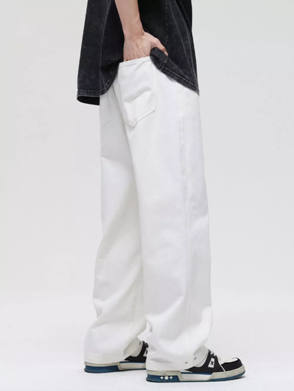 Men's Full Size Washed Wide Leg Jeans Plus Size, image 3