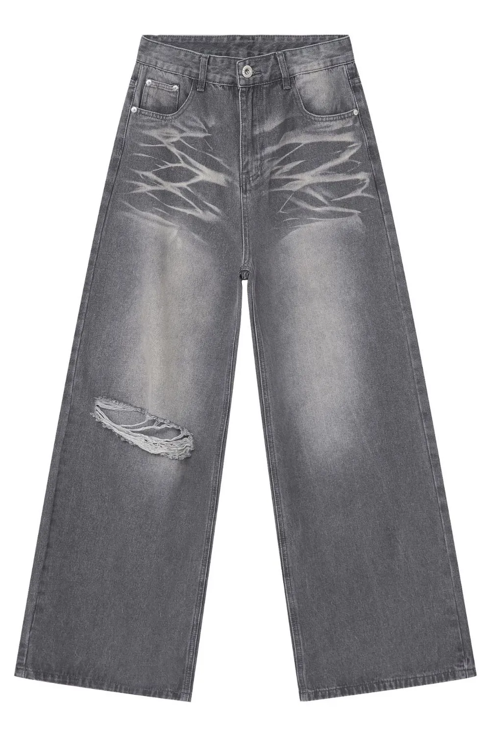 Men's Distressed Wide Leg Jeans, image 5