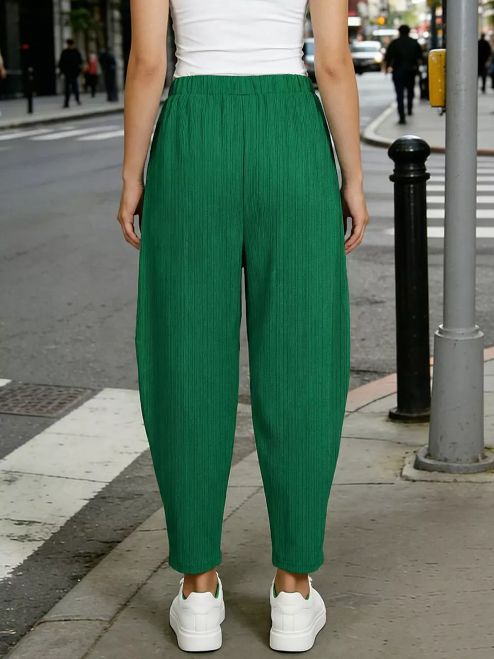 Plus Size Casual Elastic Waist Harem Pants, image 18