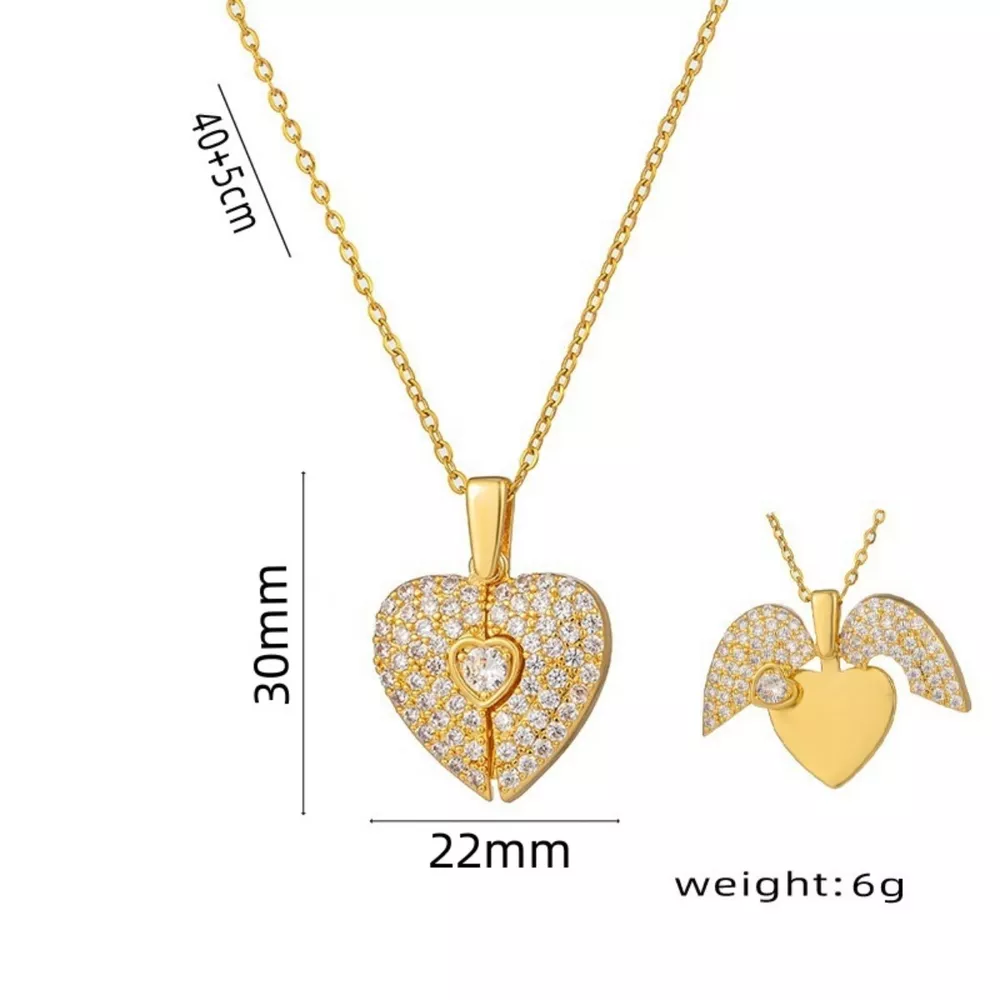 18K Gold-Plated Heart Locket Necklace, image 4