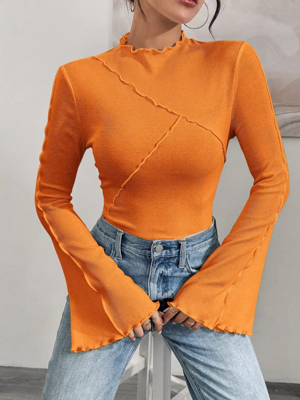 Lettuce Edge Flare Sleeve Top, image 19