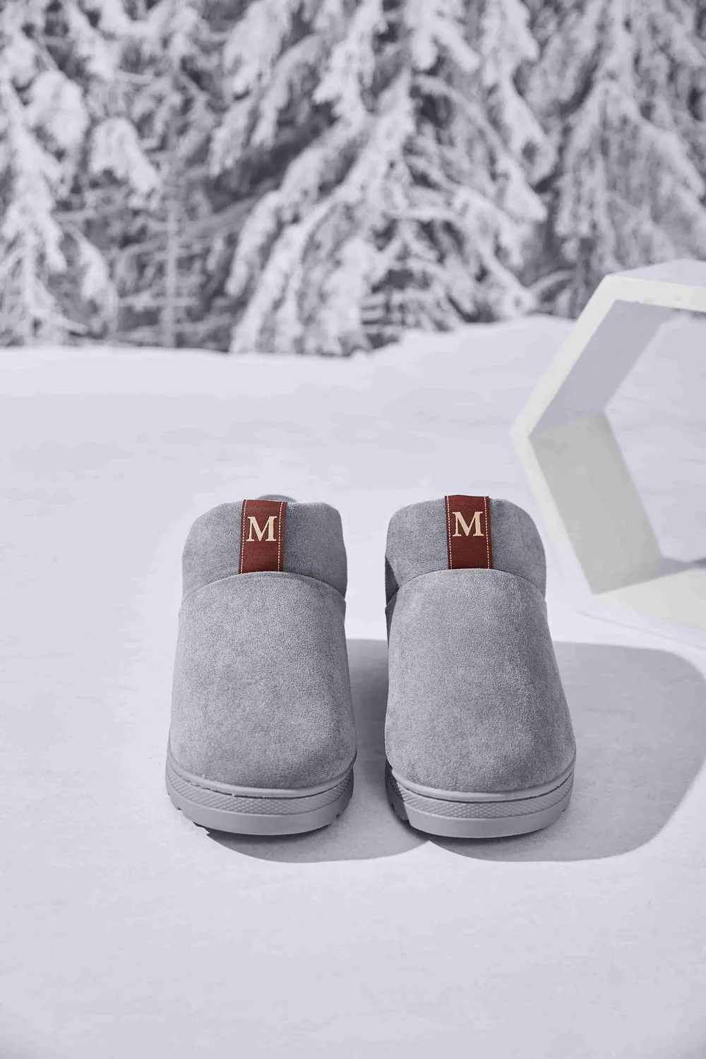 Letter M Suede Round Toe Slippers, image 17