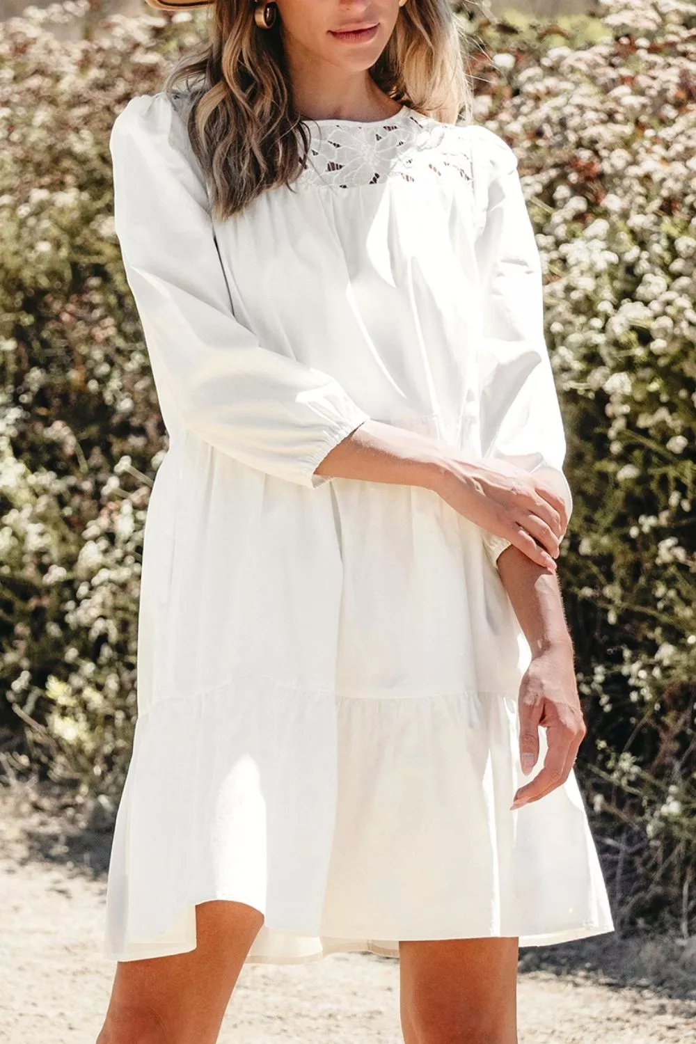 3/4 Sleeve Tiered Mini Dress, image 3