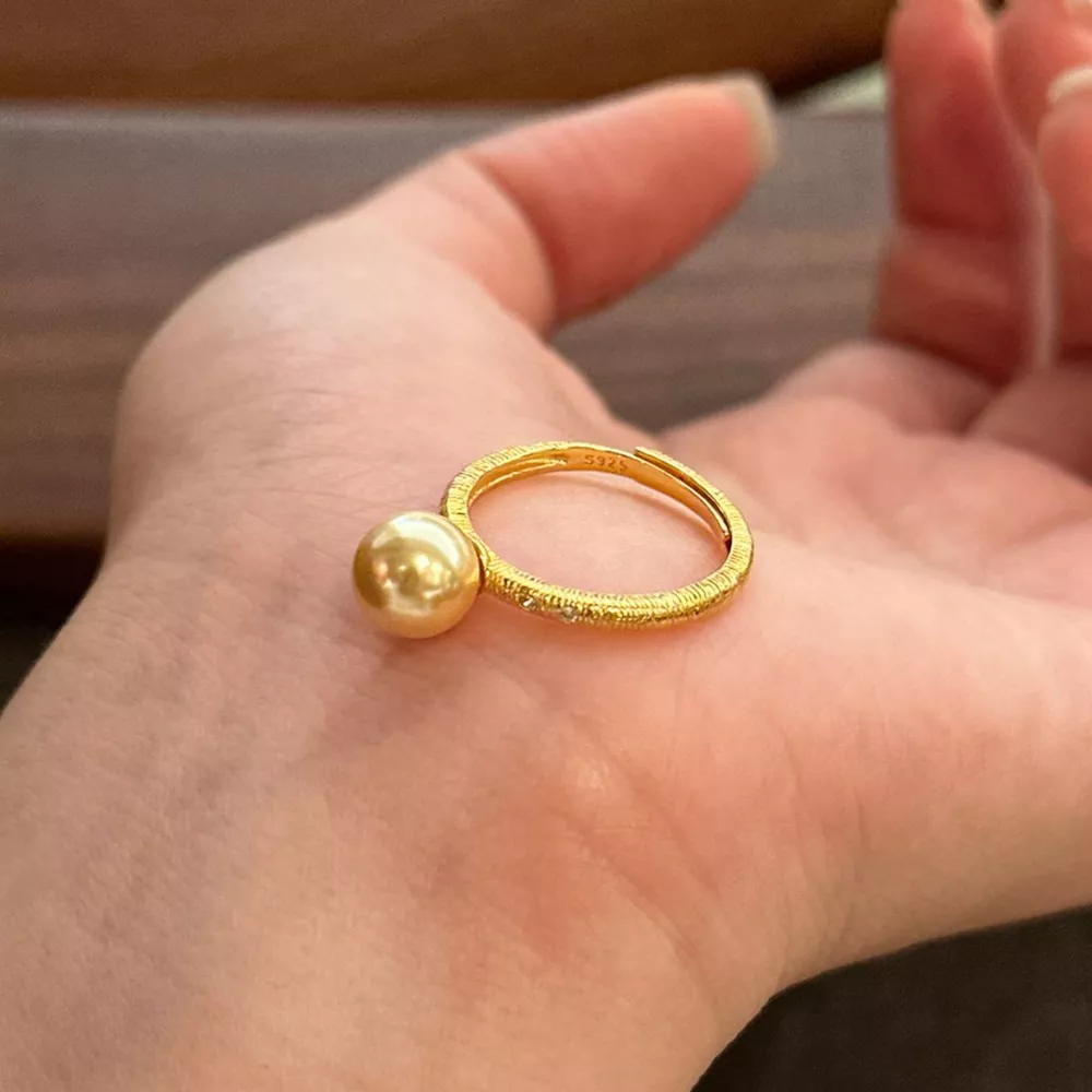 18K Gold-Plated Pearl Ring, image 2