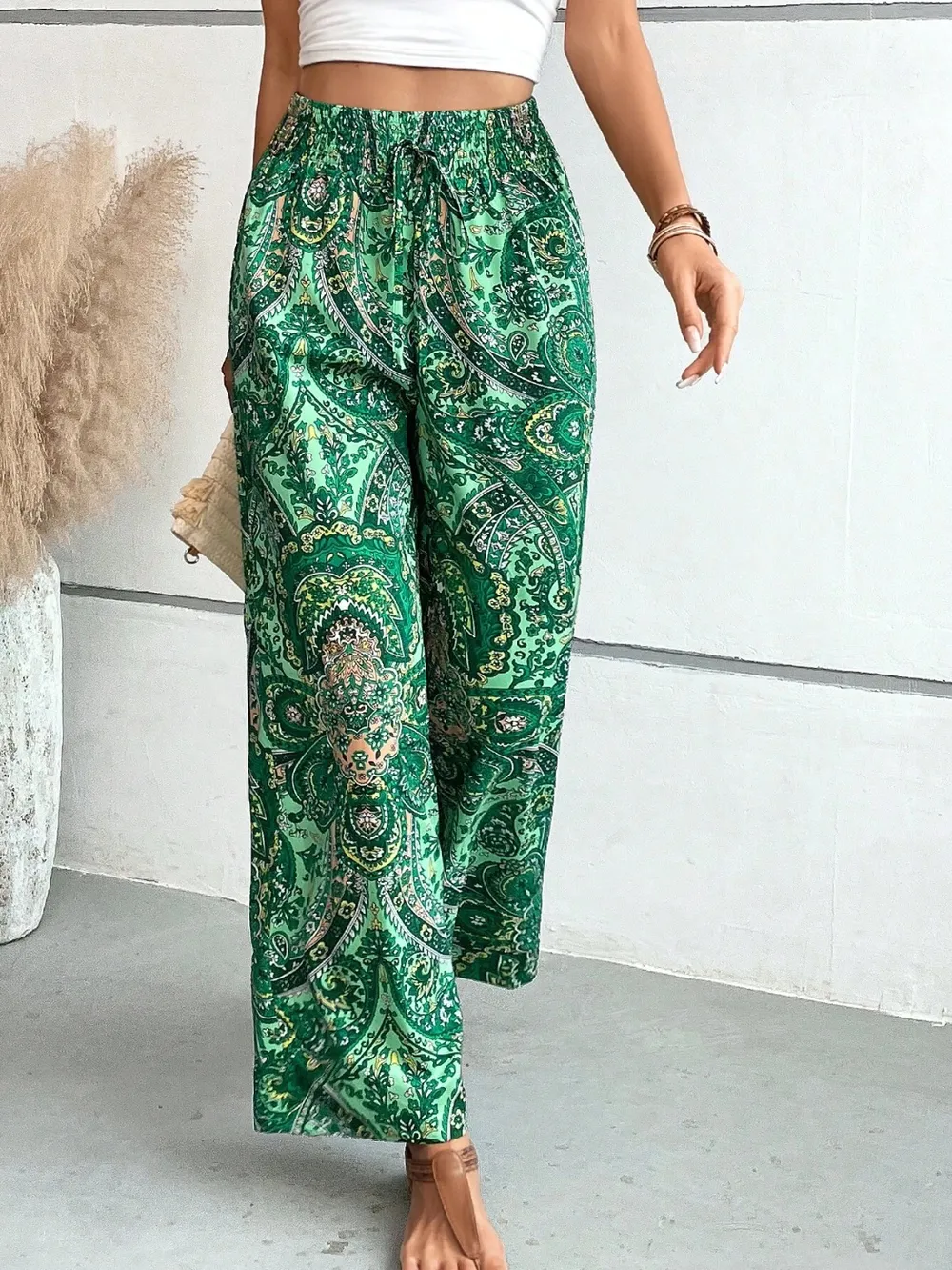Printed Wide Leg Pants, image 3