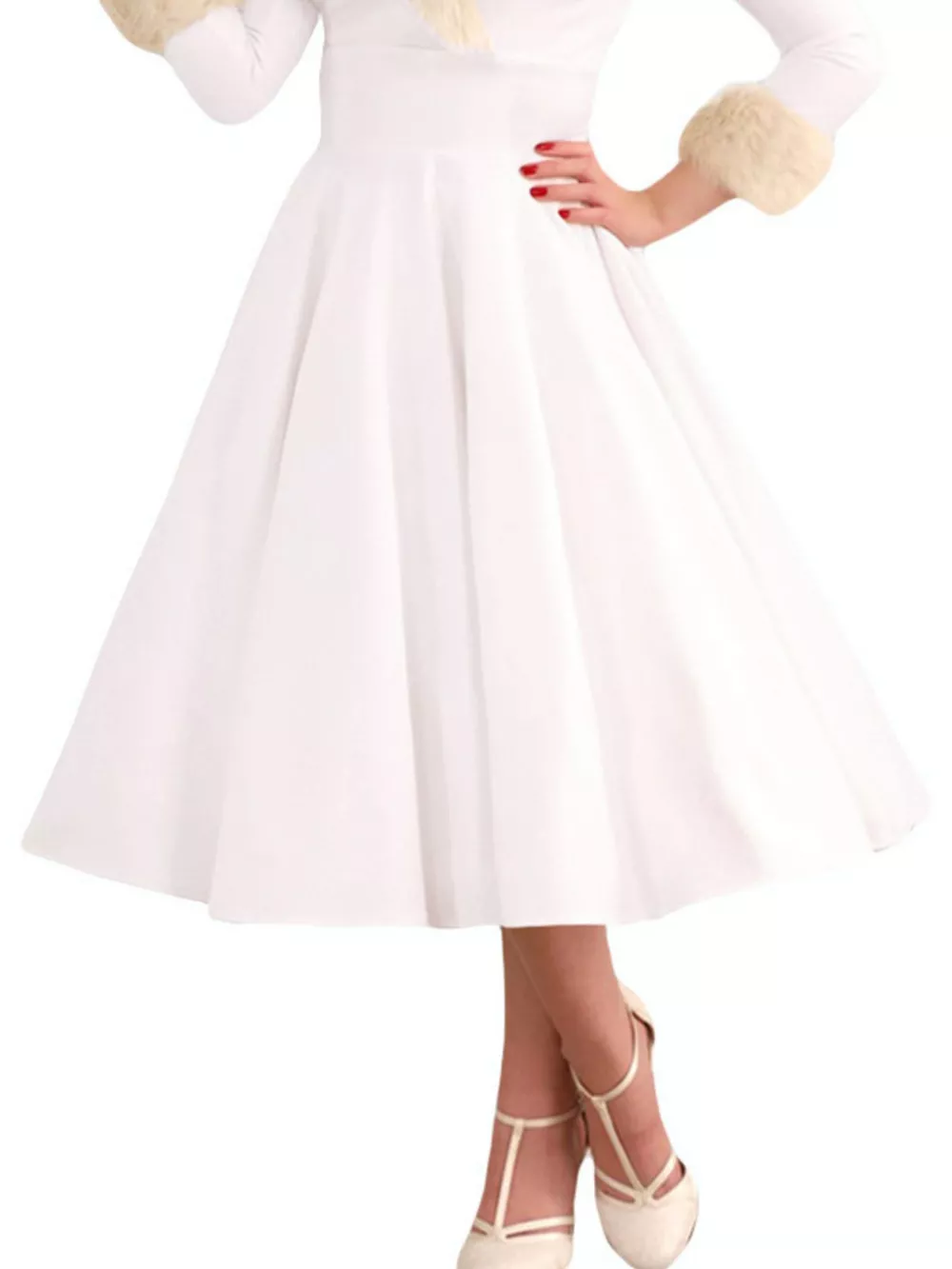 Faux Fur Trim Christmas Dress, image 8