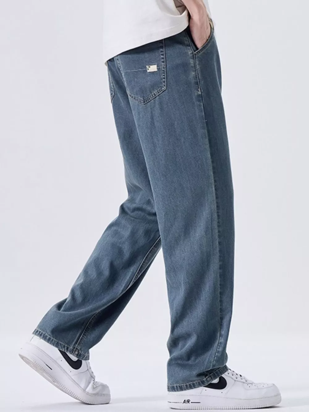 Men's Wash Wide Leg Jeans, image 4