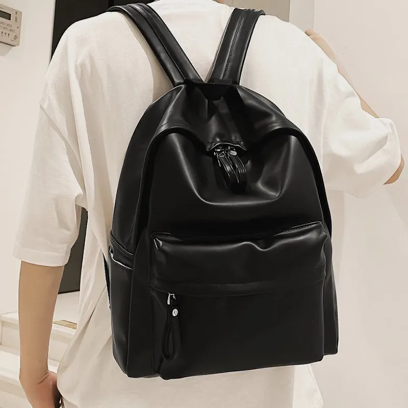 PU Leather Zip Backpack Bag, image 7