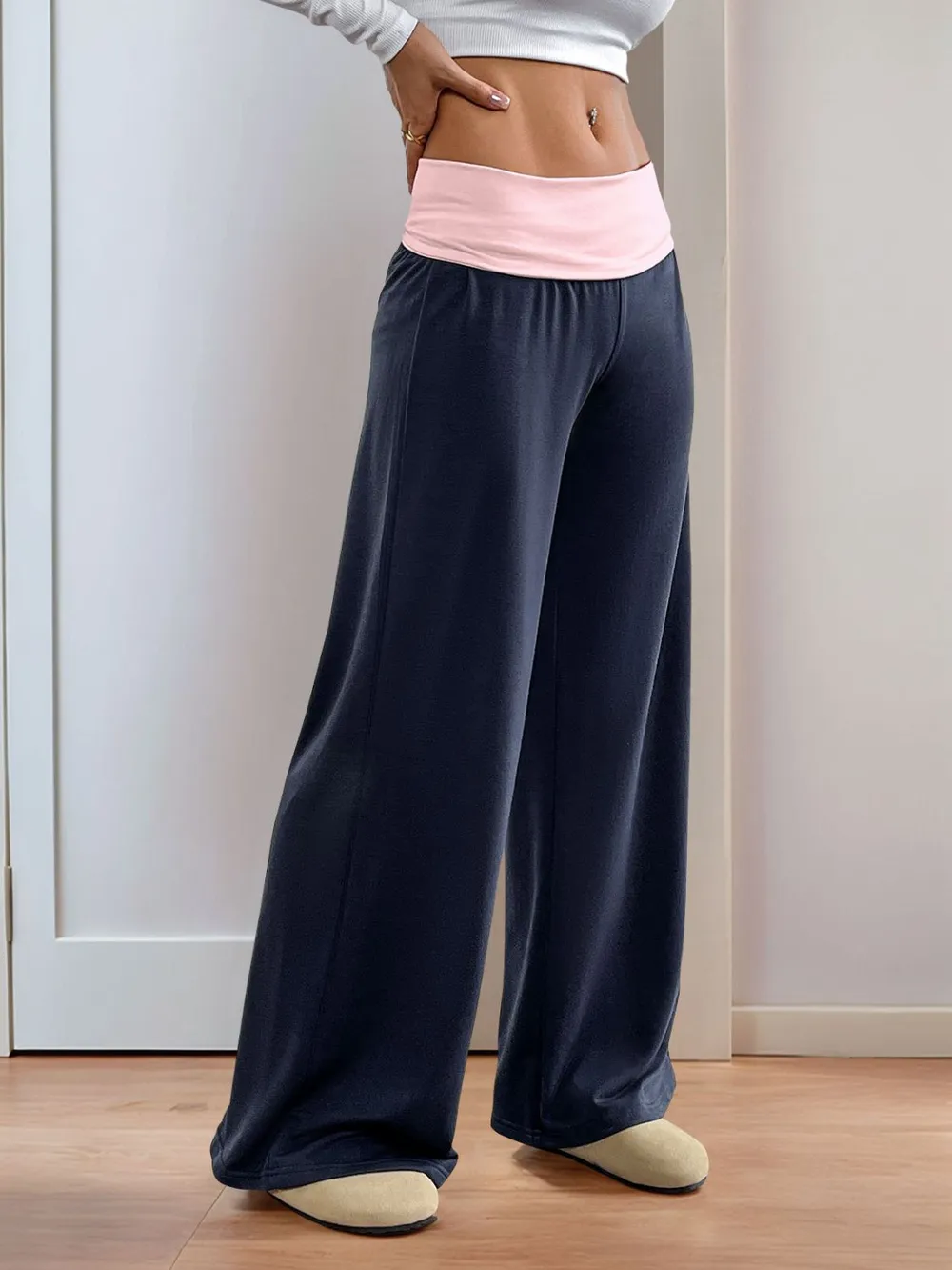 Contrast Wide Leg Pants, image 4
