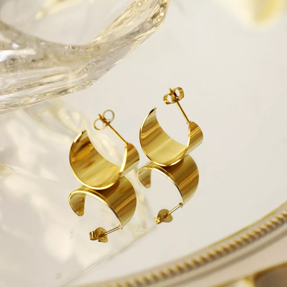 18K Gold-Plated Stud Earrings, image 2