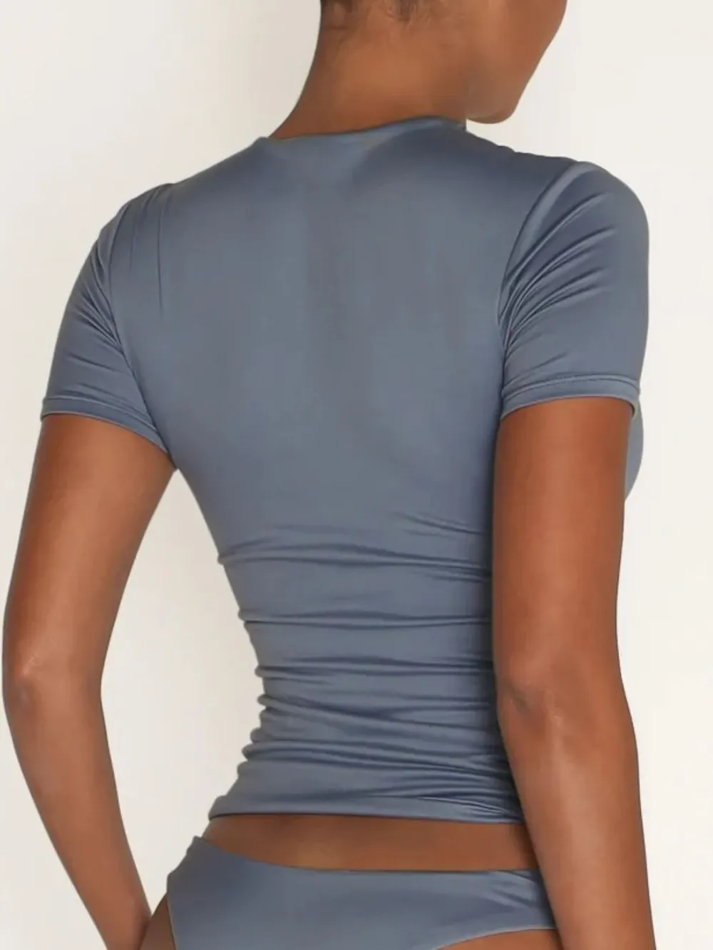 Round Neck Short Sleeve Swim Top, image 3