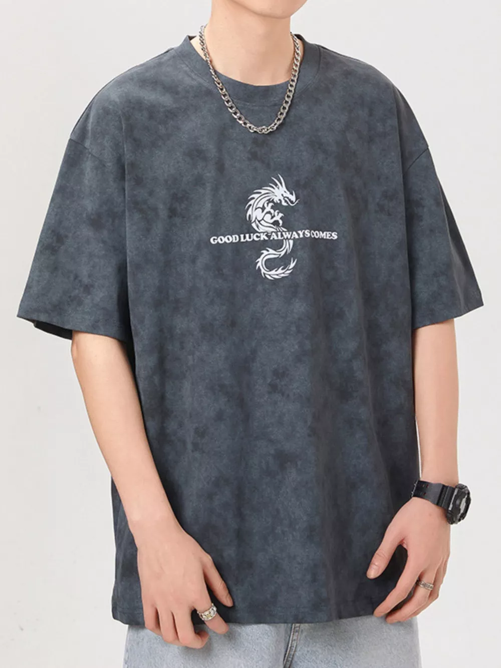 Men's Plus Size Round Neck Short Sleeve T-Shirt, image 7