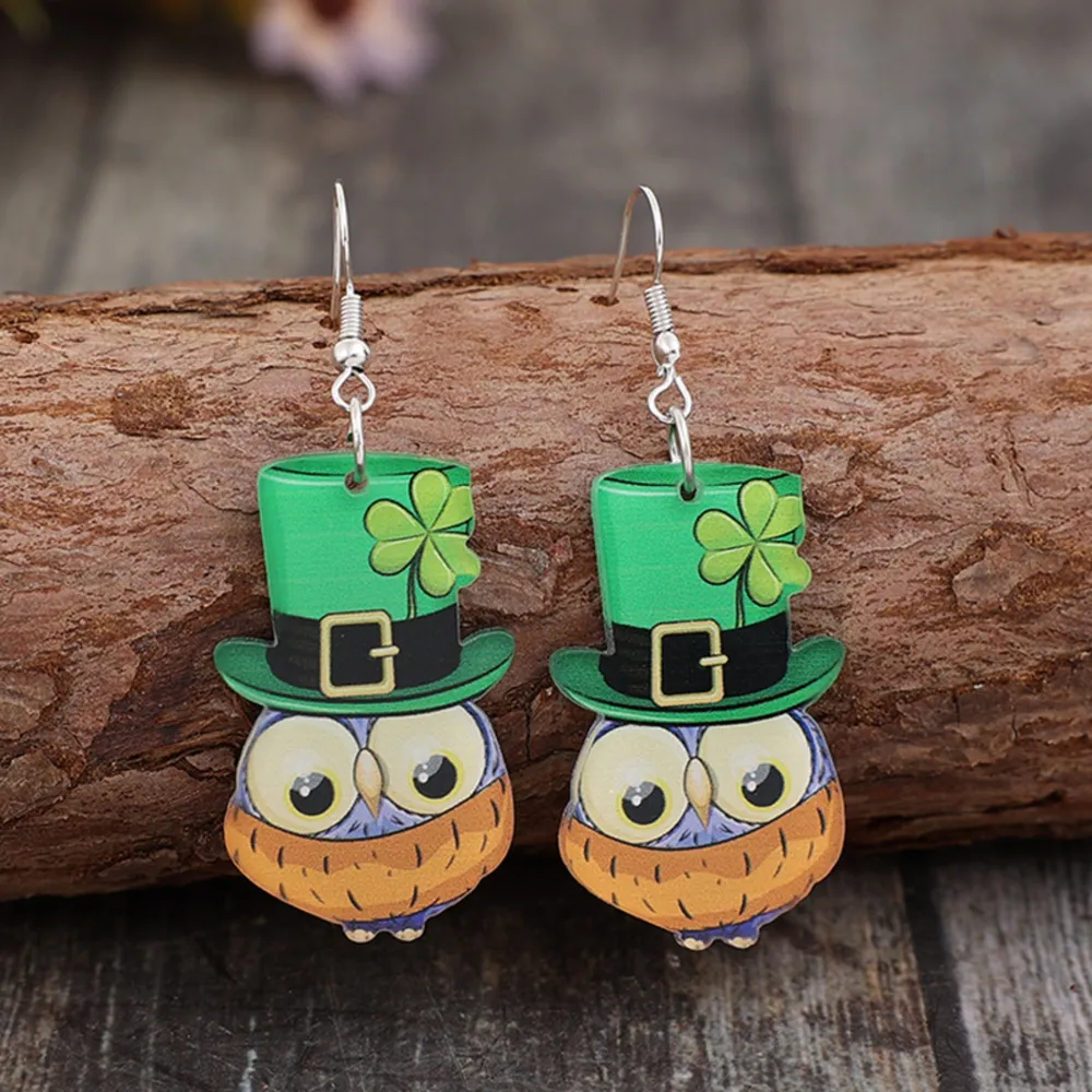 Owl Acrylic Dangle Earrings, image 2