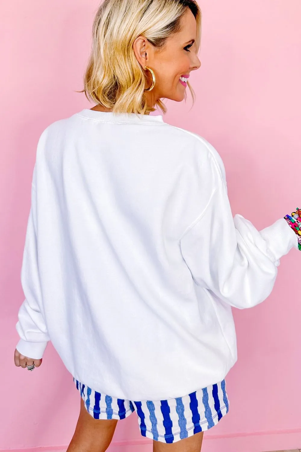 US Flag Round Neck Long Sleeve Sweatshirt, image 2