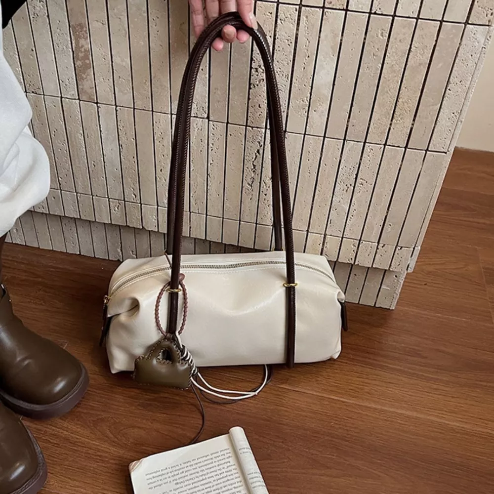 Leather Shoulder Bag with Charm, image 12