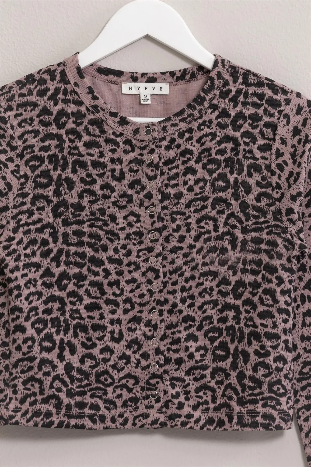 Animal Print Snap Down Crop Cardigan, image 3