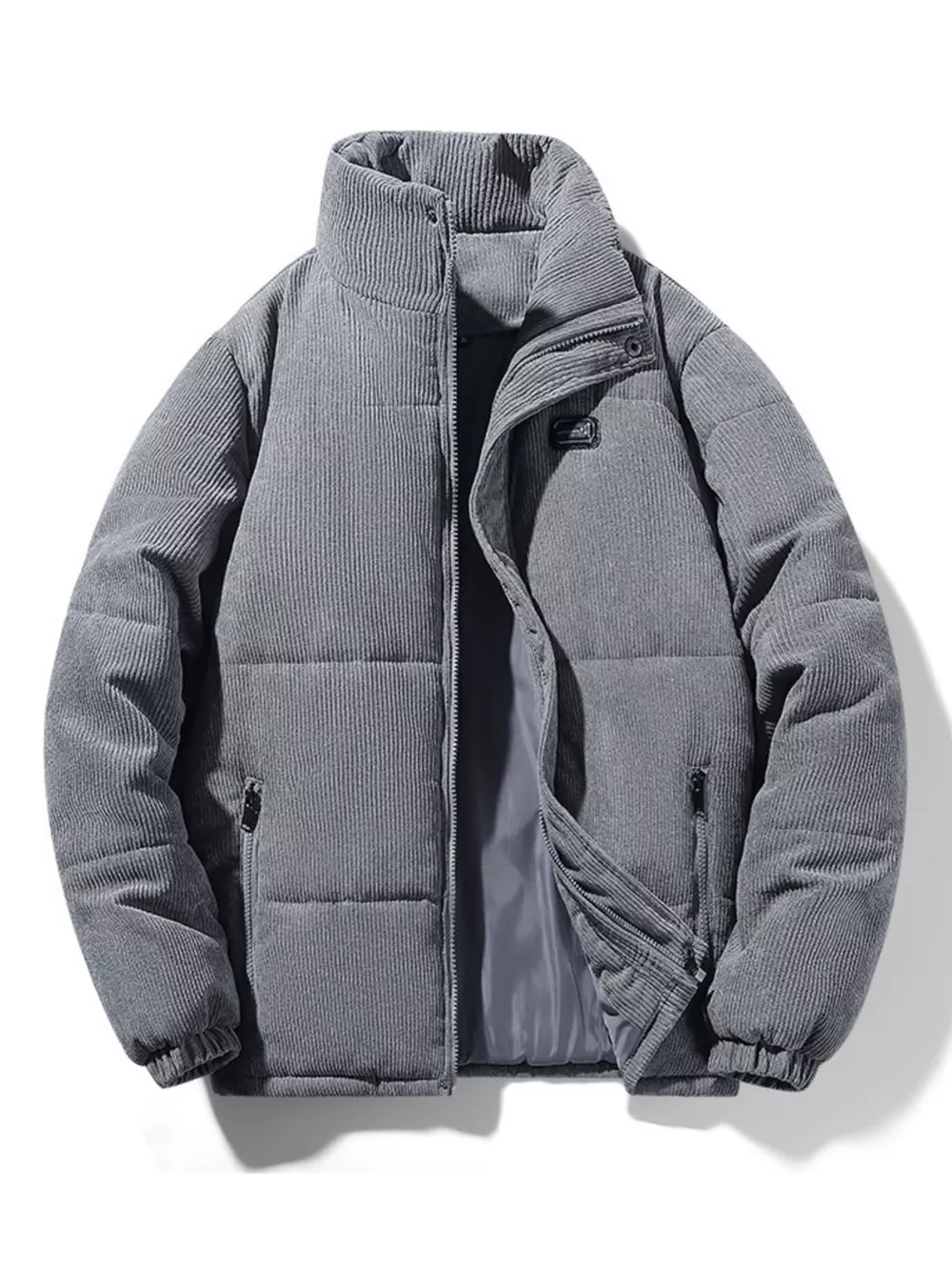 Men's Plus Size Corduroy Padded Winter Coat, image 4