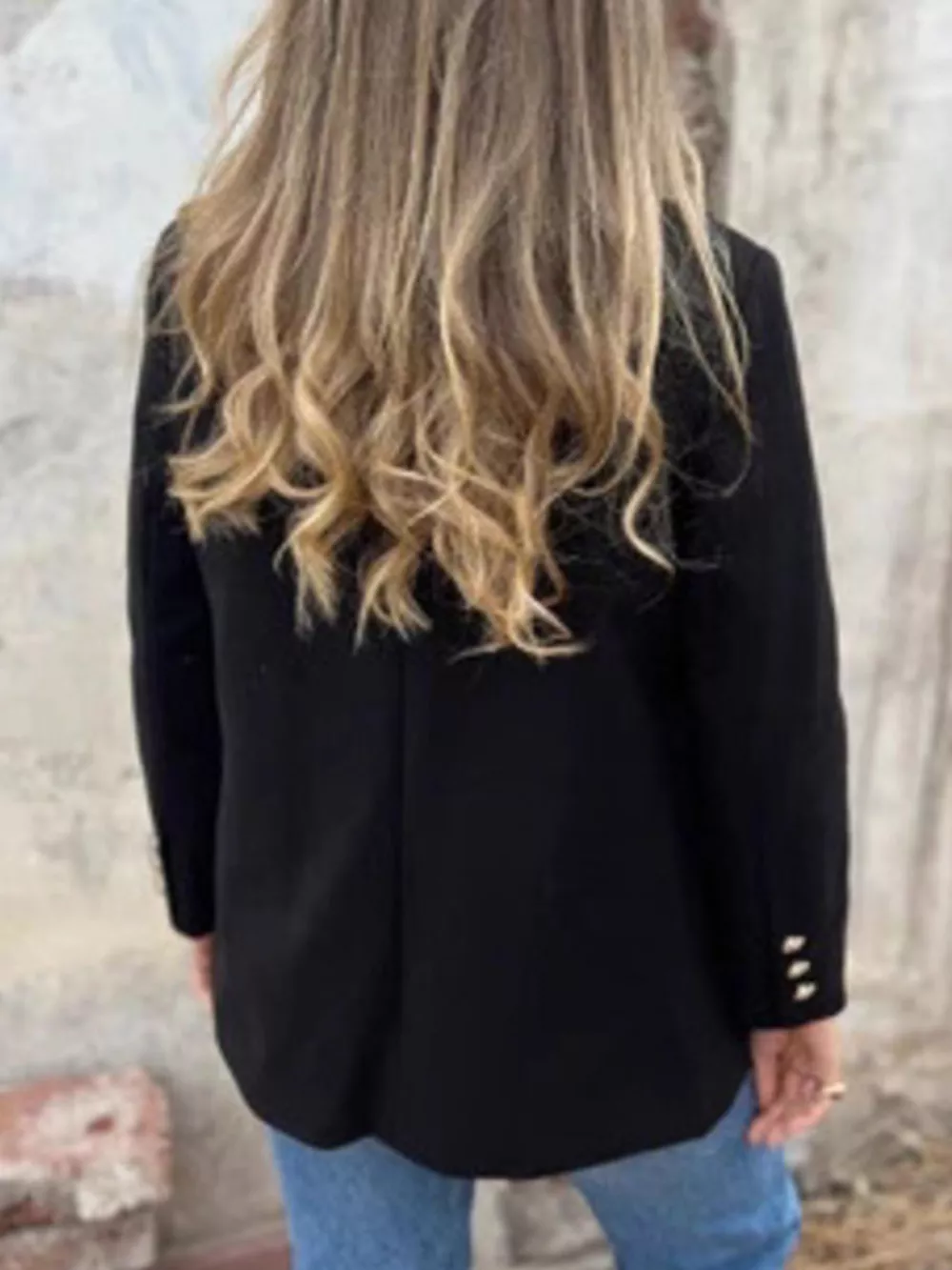 Full Size Double Breasted Long Sleeve Blazer Plus Size, image 7