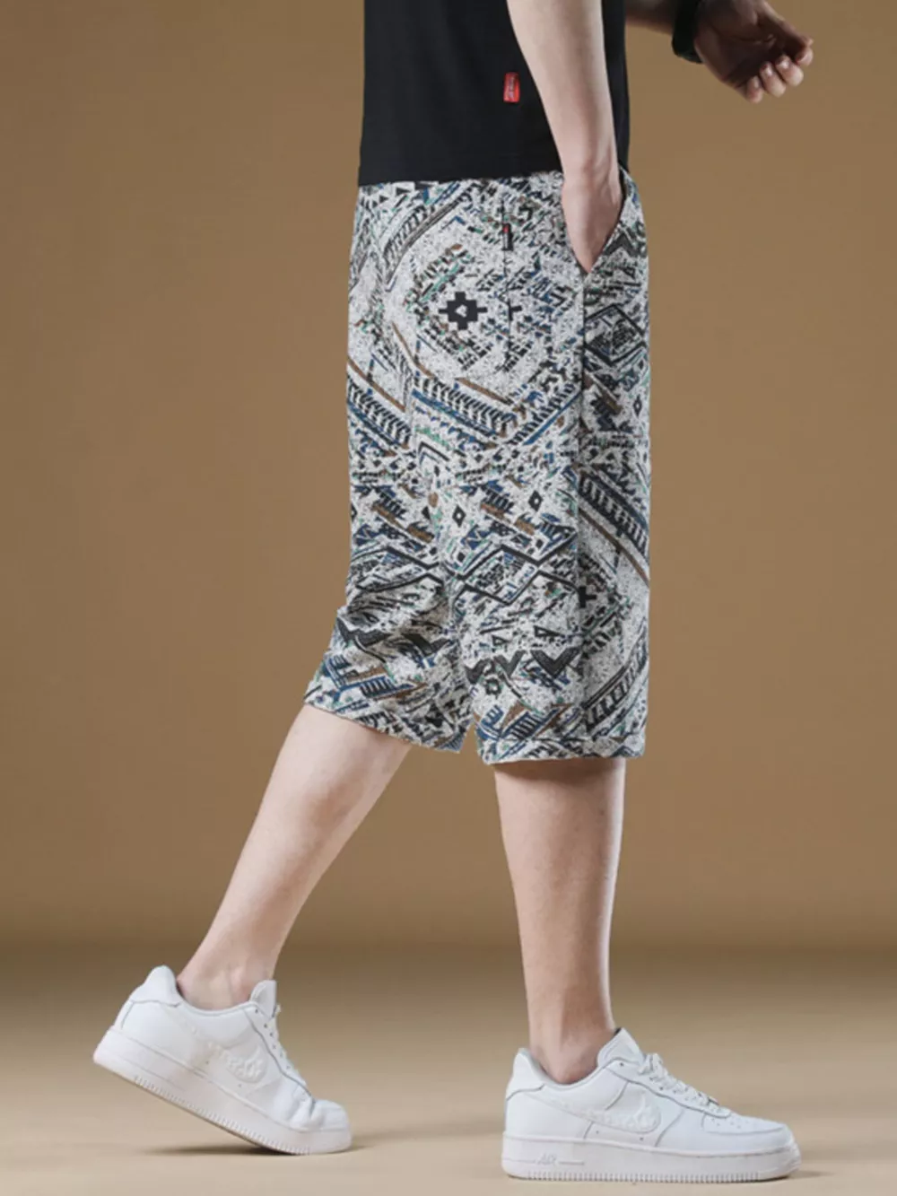 Men's Plus Size Printed Loose Fit Shorts, image 3