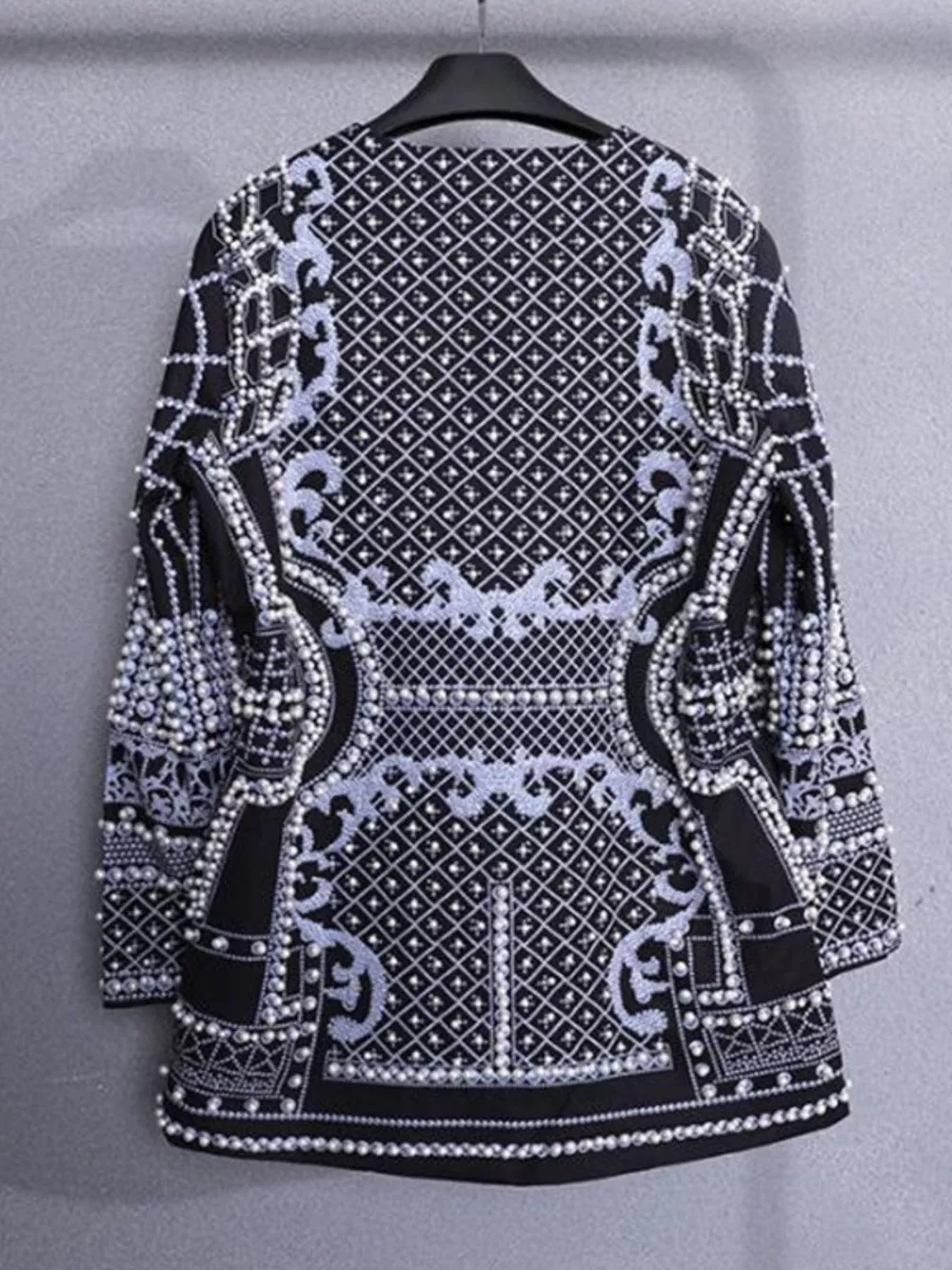 Full Size Embellished Pearl One-Button Blazer Plus Size, image 23