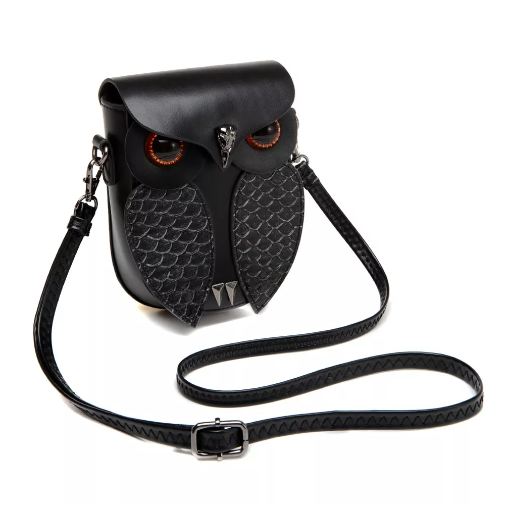 Owl Design Leather Crossbody Bag, image 3