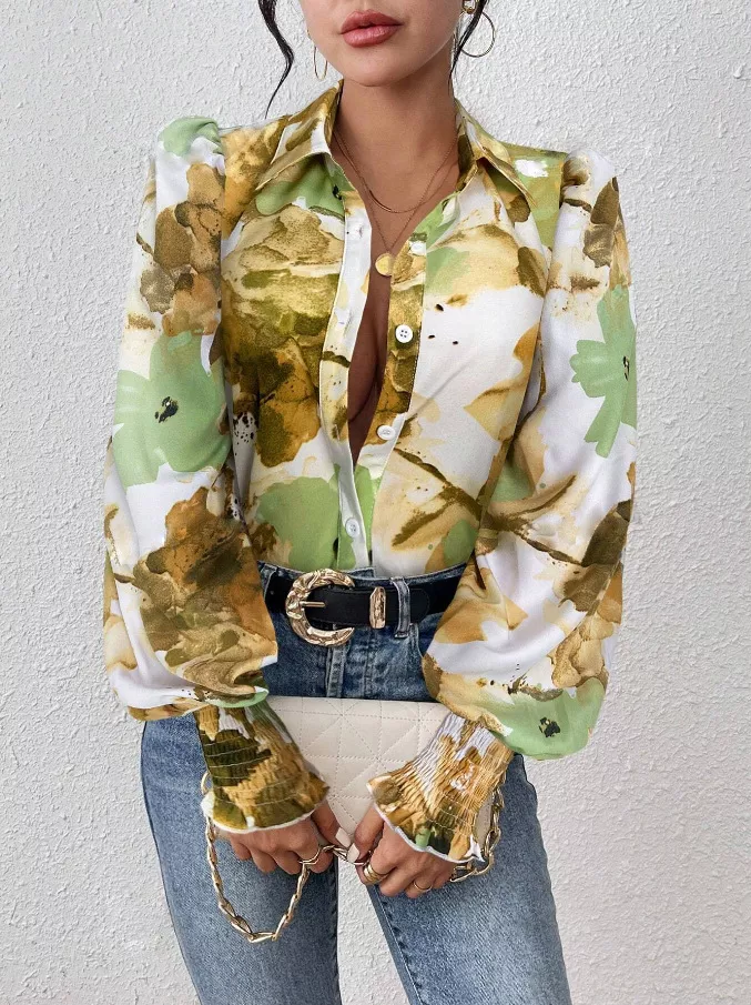 Floral Print Long Sleeve Shirt, image 2