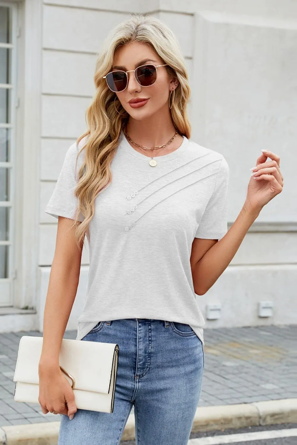 Round Neck Short Sleeve T-Shirt, image 8