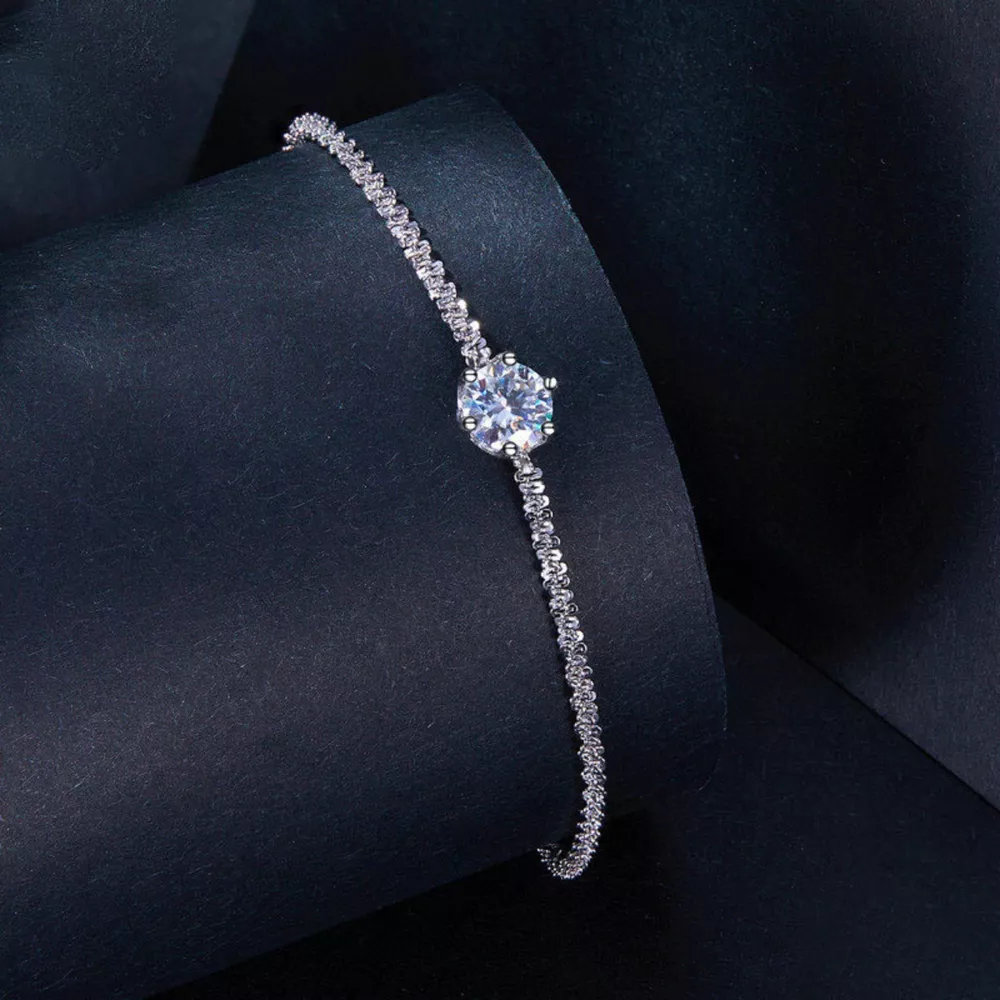 925 Sterling Silver Zircon Bracelet, image 2