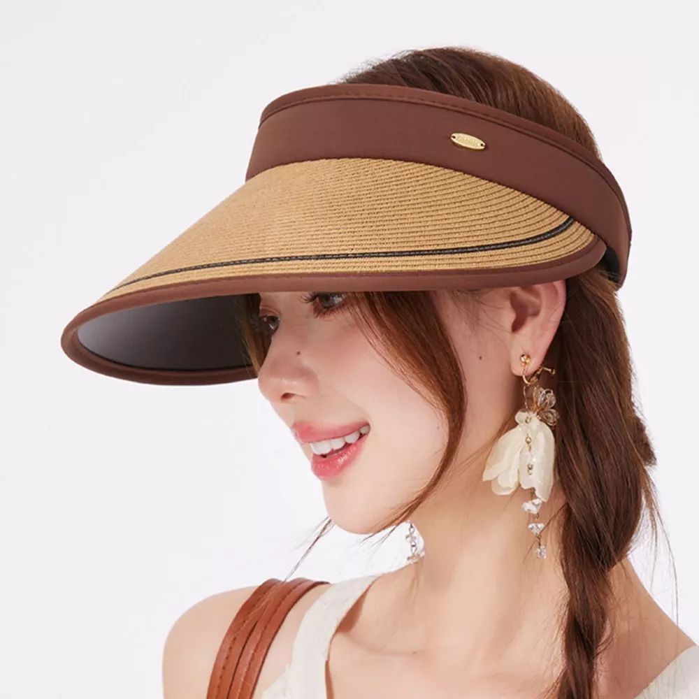 Wide Brim Straw Visor Hat, image 2