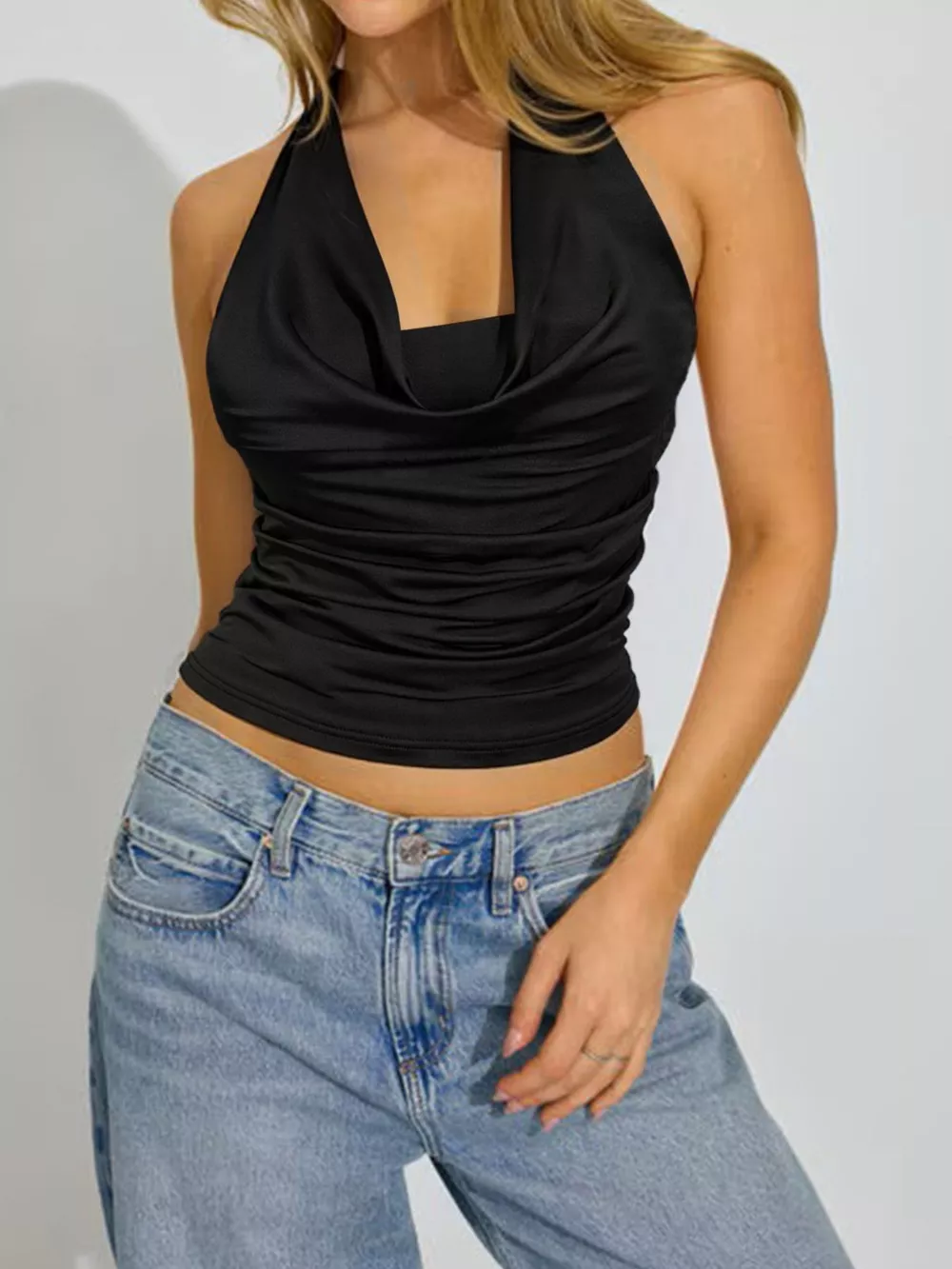 Halter Neck Ruched Cami, image 8