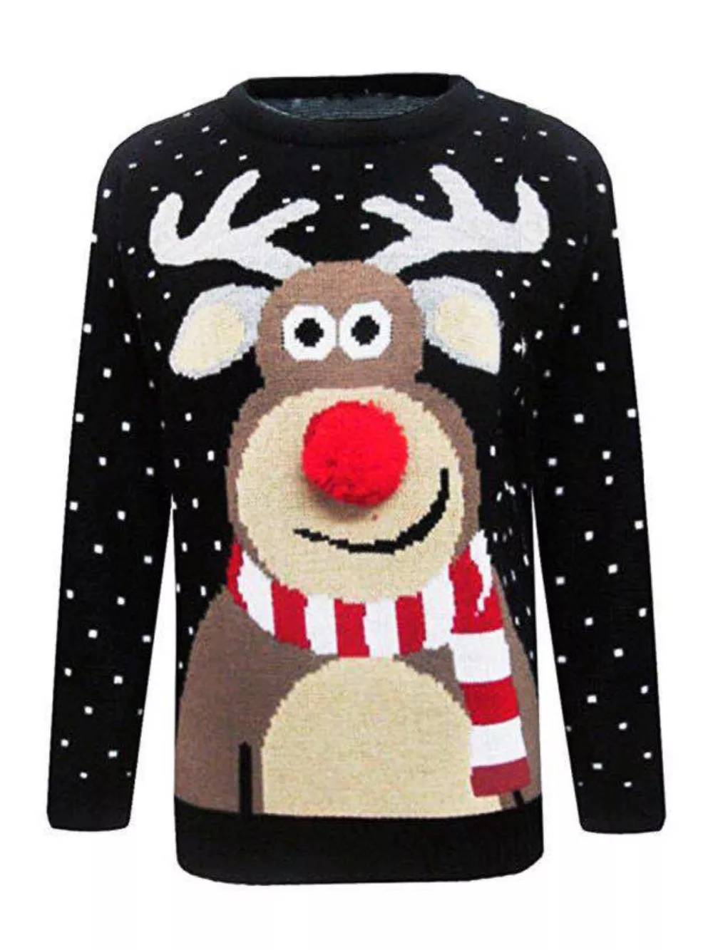 Christmas Reindeer Graphic Round Neck Sweater, image 6