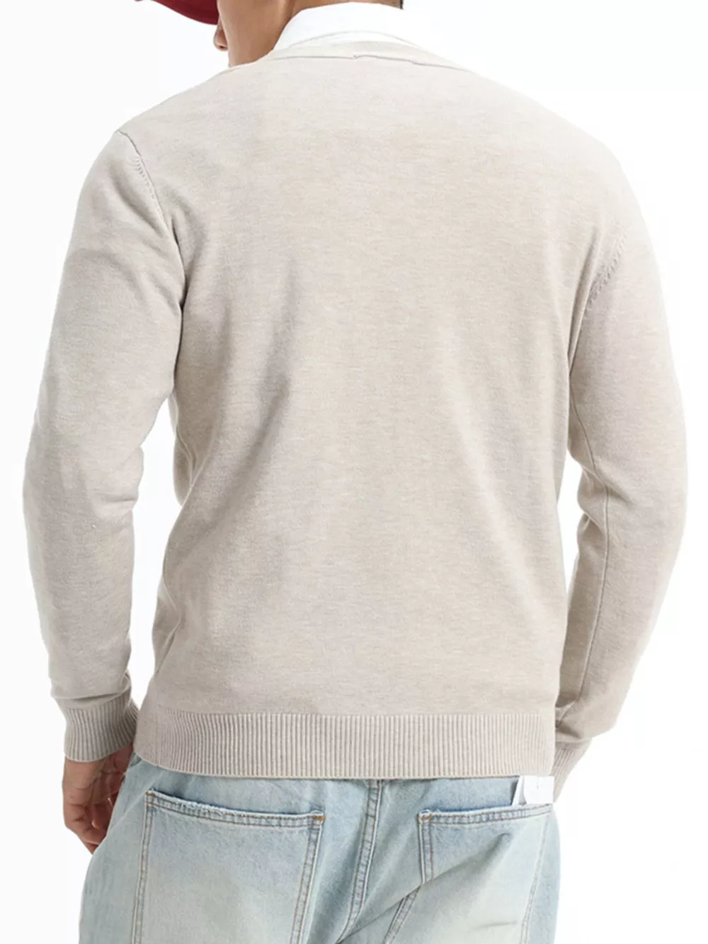 Men's Plus Size Button-Down Knit Cardigan, image 3