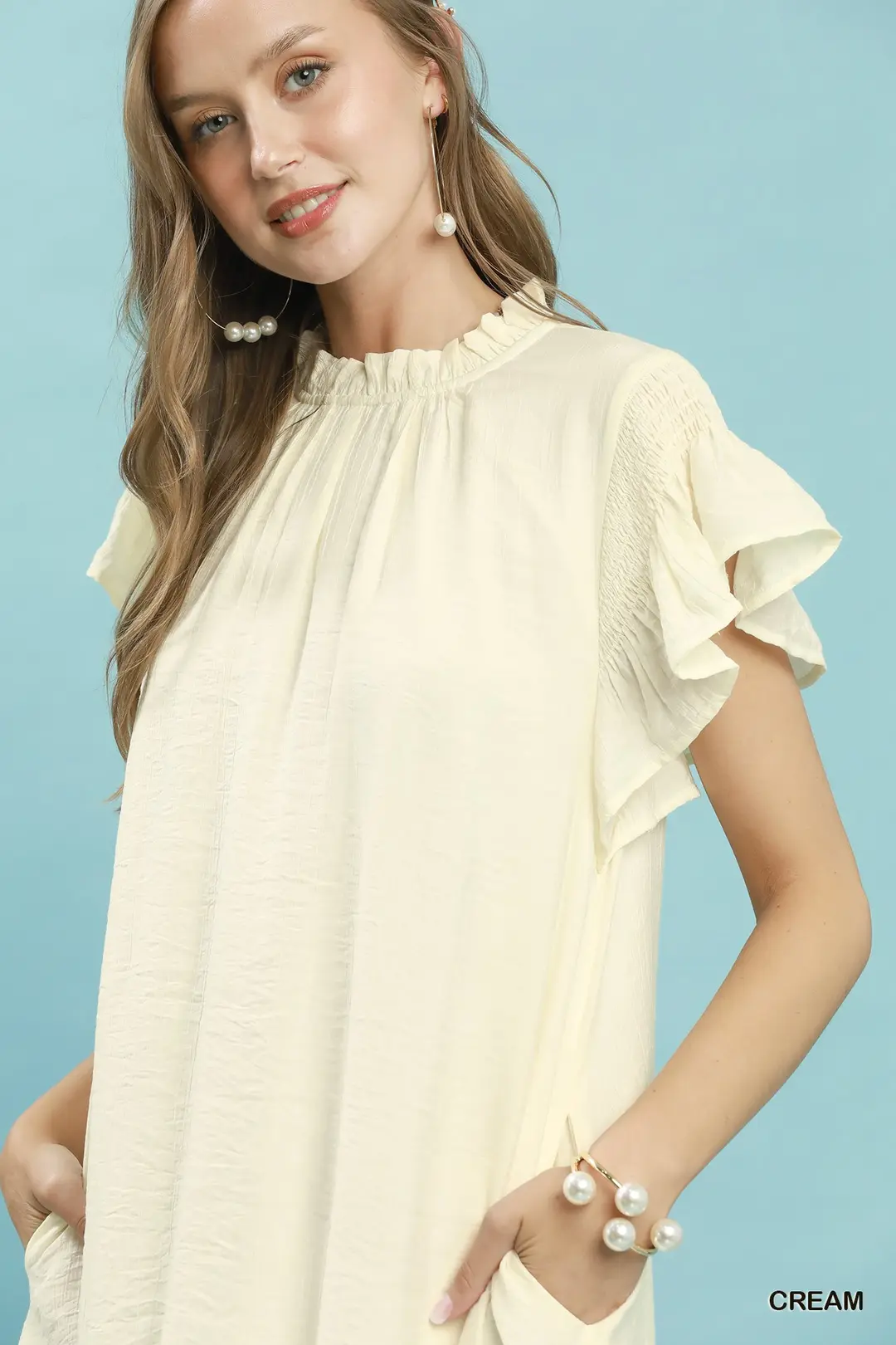 Ruffle Flutter Sleeve Dress, image 5