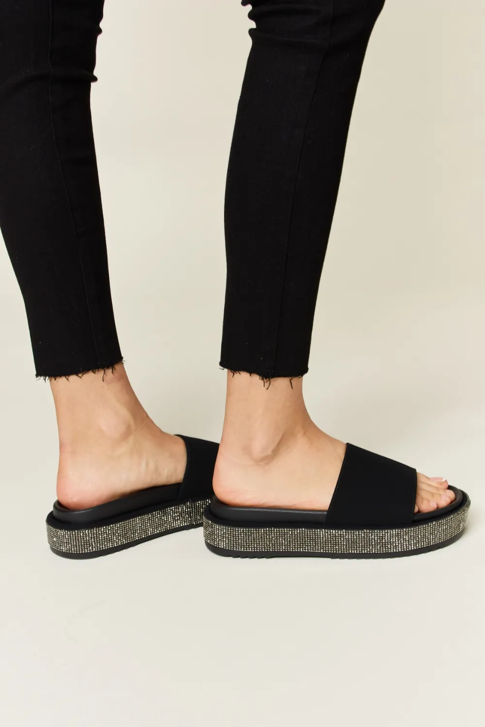 Open Toe Rhinestone Platform Sandals, image 2